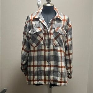 Plaid Button-Up Jacket